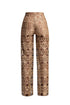 Elegant Gold-Black Lace Trousers